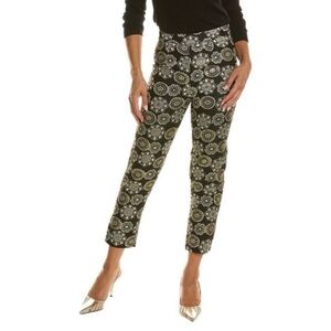 Frances Valentine Elegant Black and Gold Cropped Pants size 2